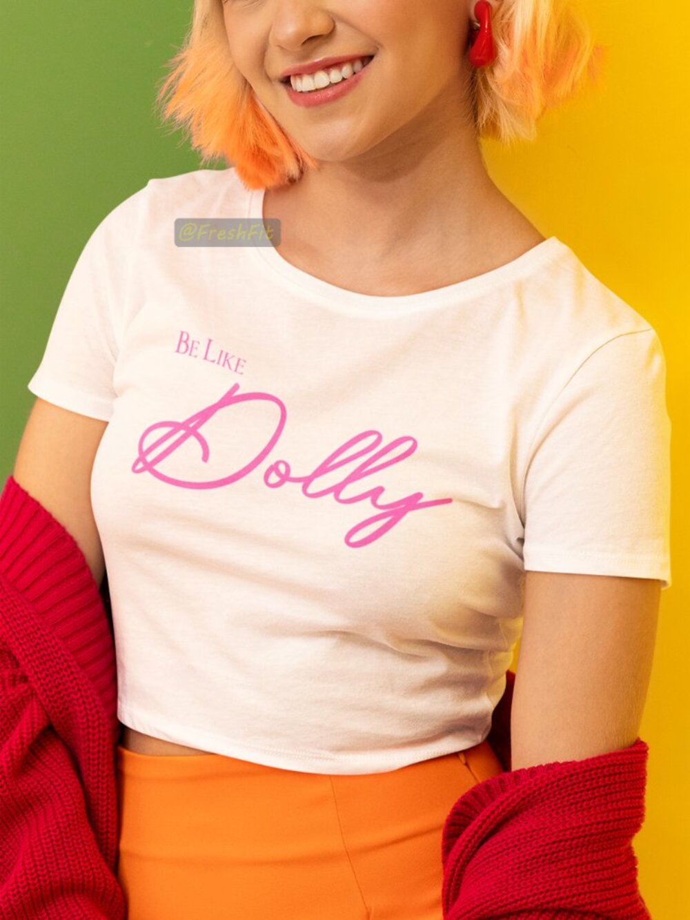 🆕Be Like Dolly Shirt White Fitted Crop Top Tee